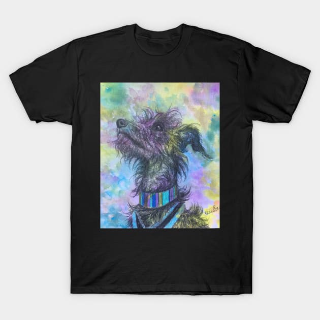 Rainbow scruffy Lurcher T-Shirt by Merlinsmates